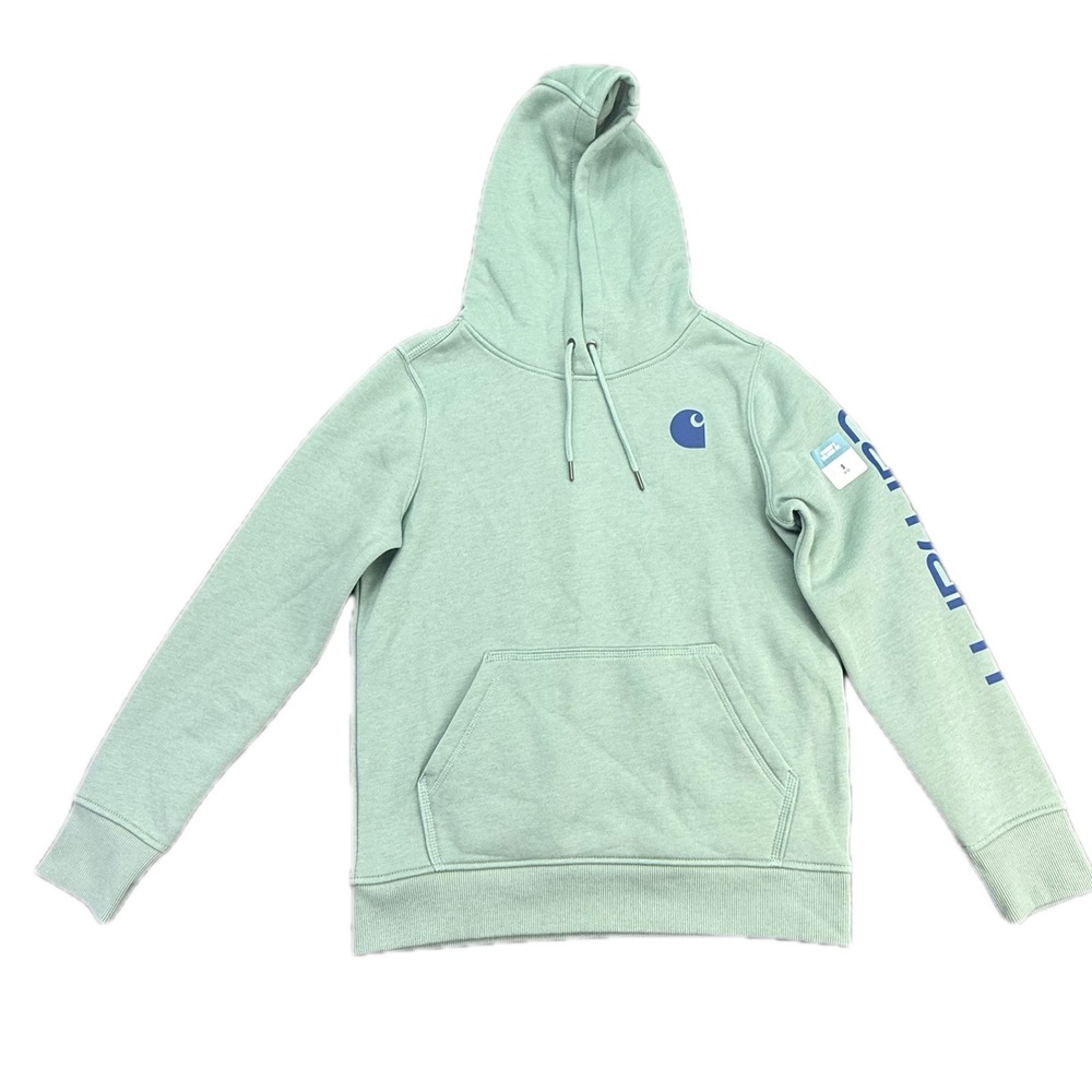 Carhartt Graphic Hoodie Women S Mint Green Relaxed Fit Midweight 102791-G86